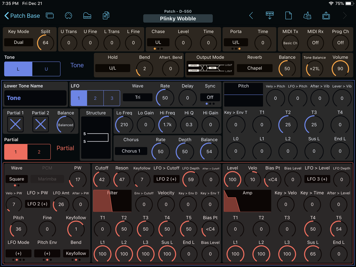 Roland D-550 Editor Screenshot