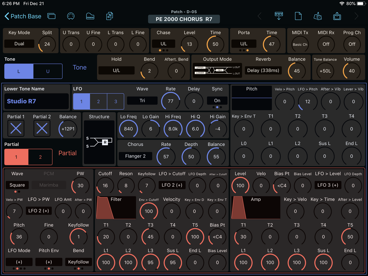 Roland D-05 Editor Screenshot