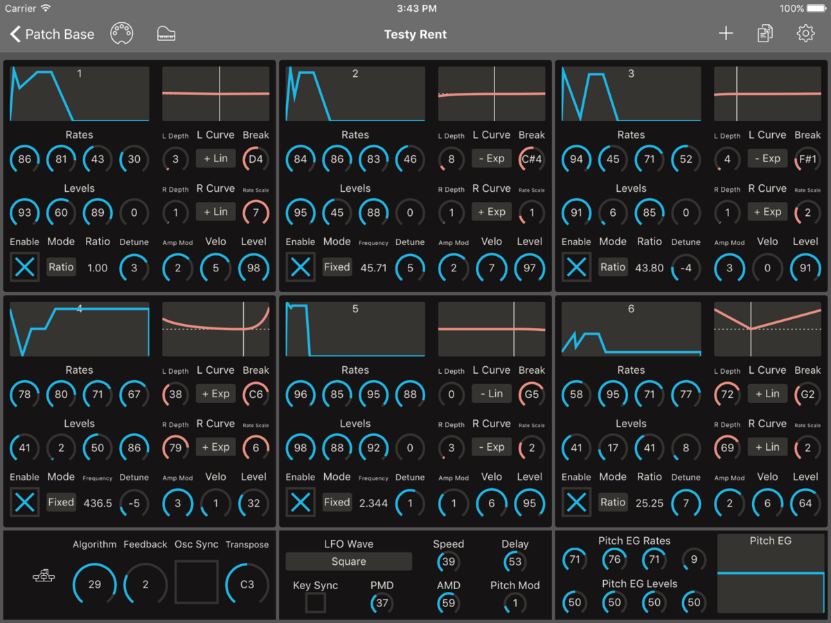 Yamaha TX7 Editor Screenshot