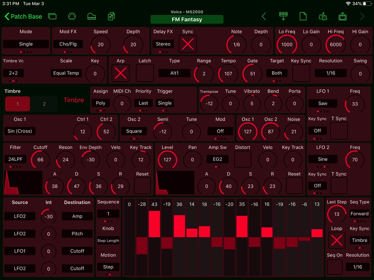 Korg MS2000 Editor Screenshot