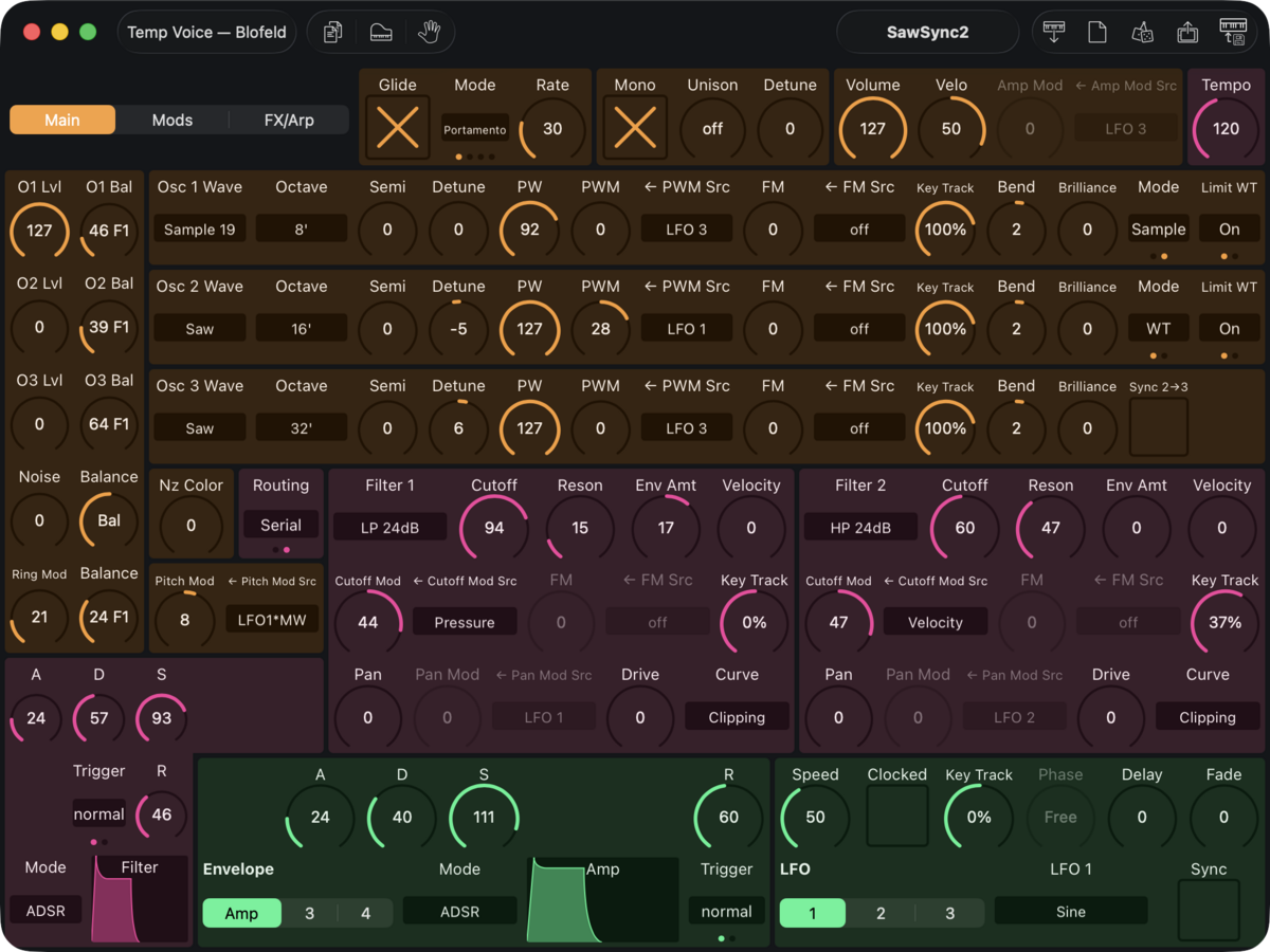 Waldorf Blofeld Editor screenshot