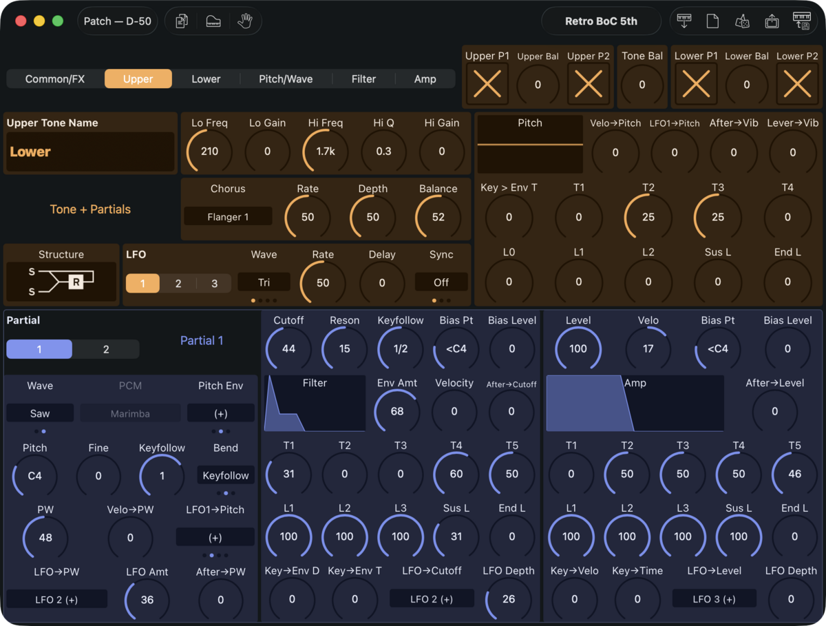 Roland D-50 Editor screenshot