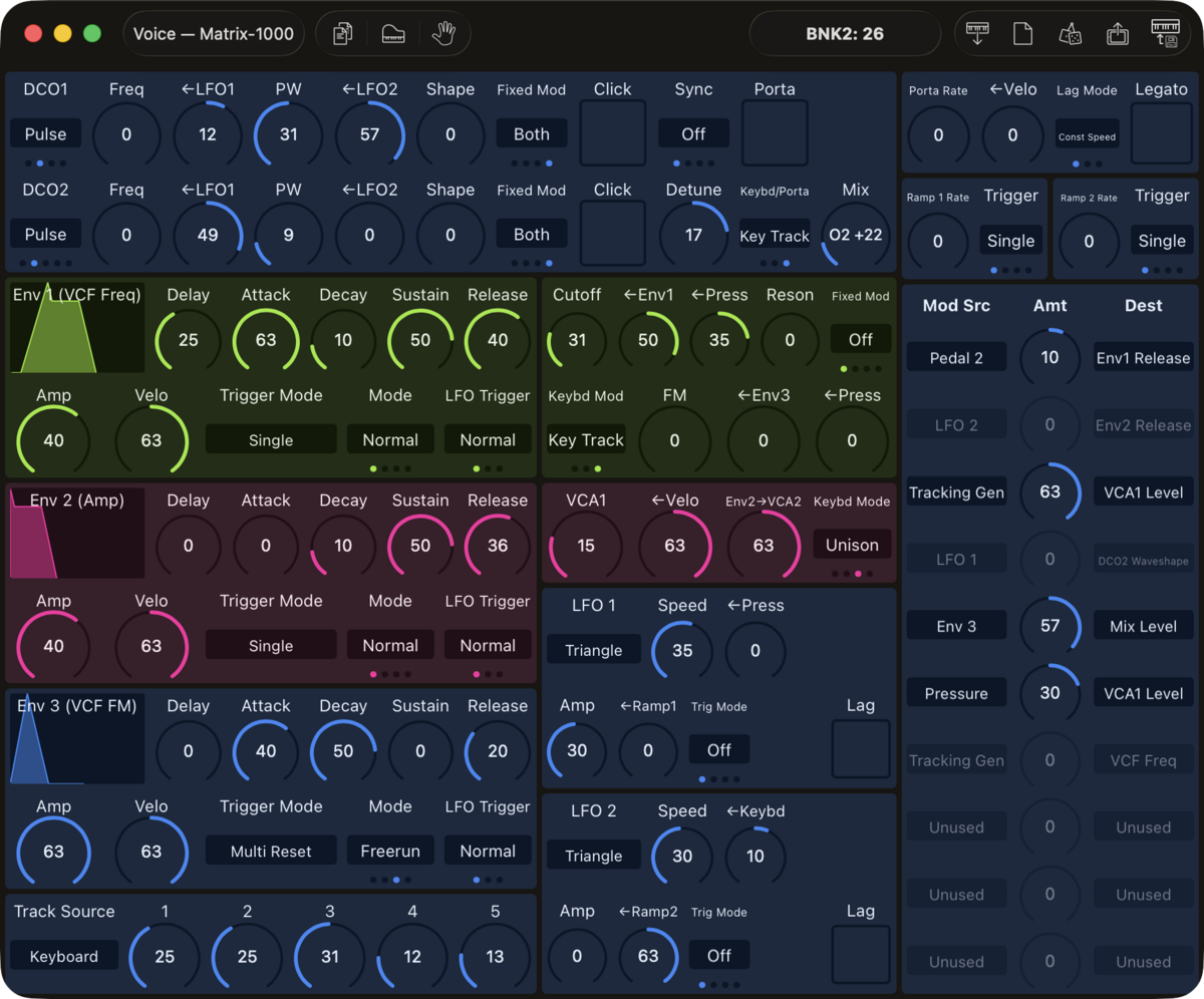 Oberheim Matrix-1000 Editor screenshot